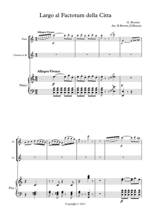 Largo al factotum for piano,flute and Bb clarinet