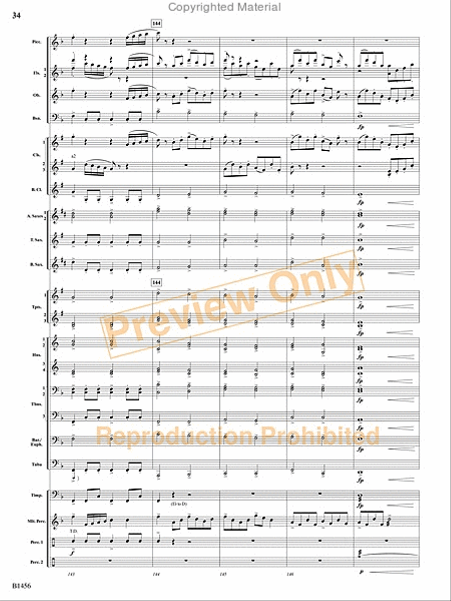 Overture to a Winter Celebration Concert Band scores gallery preview page 33