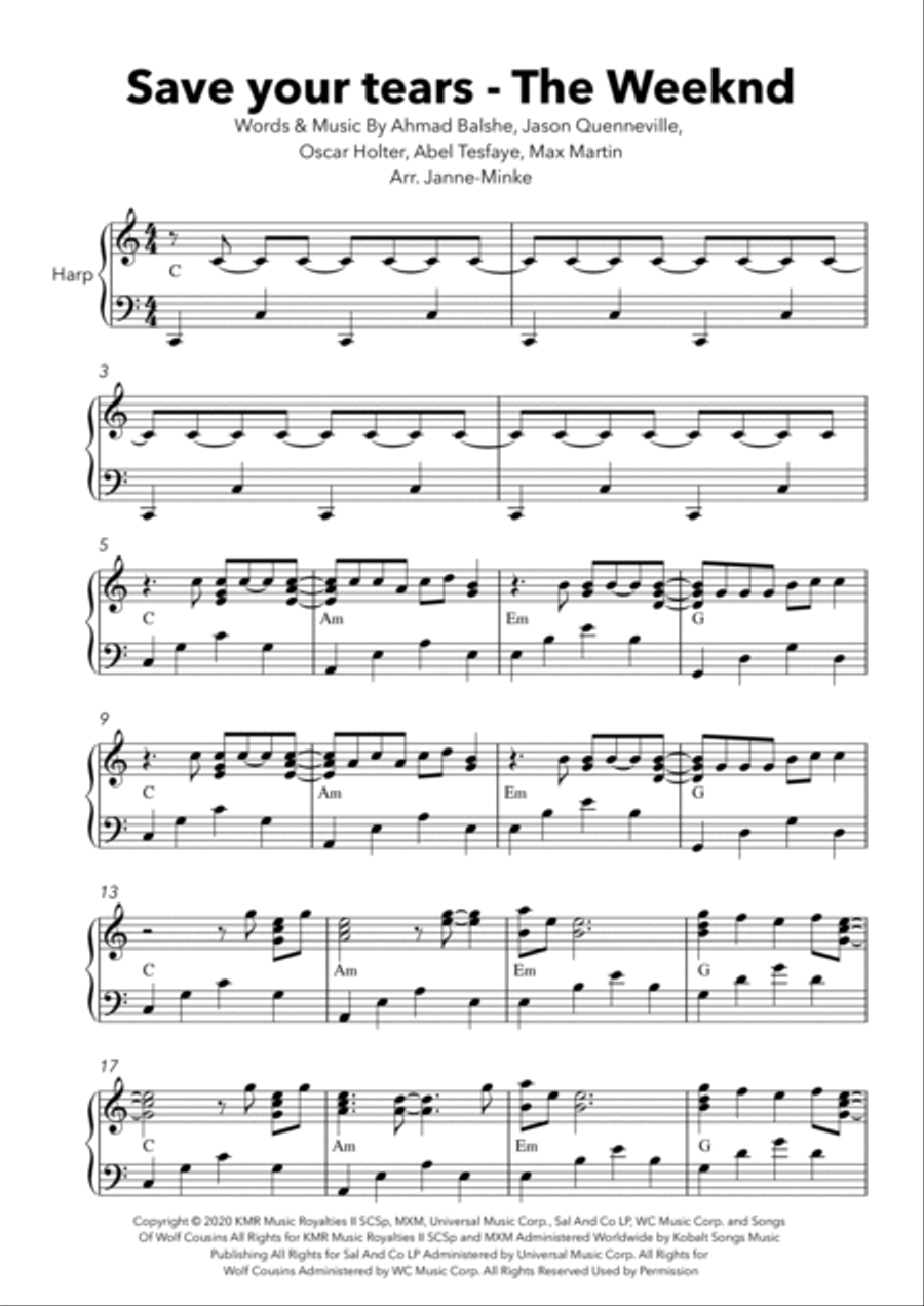 Save Your Tears Harp scores gallery preview page 2