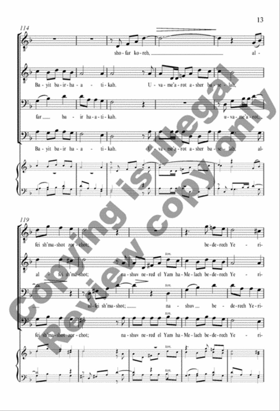 Yerushalayim Shel Zahav: (Jerusalem of Gold) TTBB scores gallery preview page 28