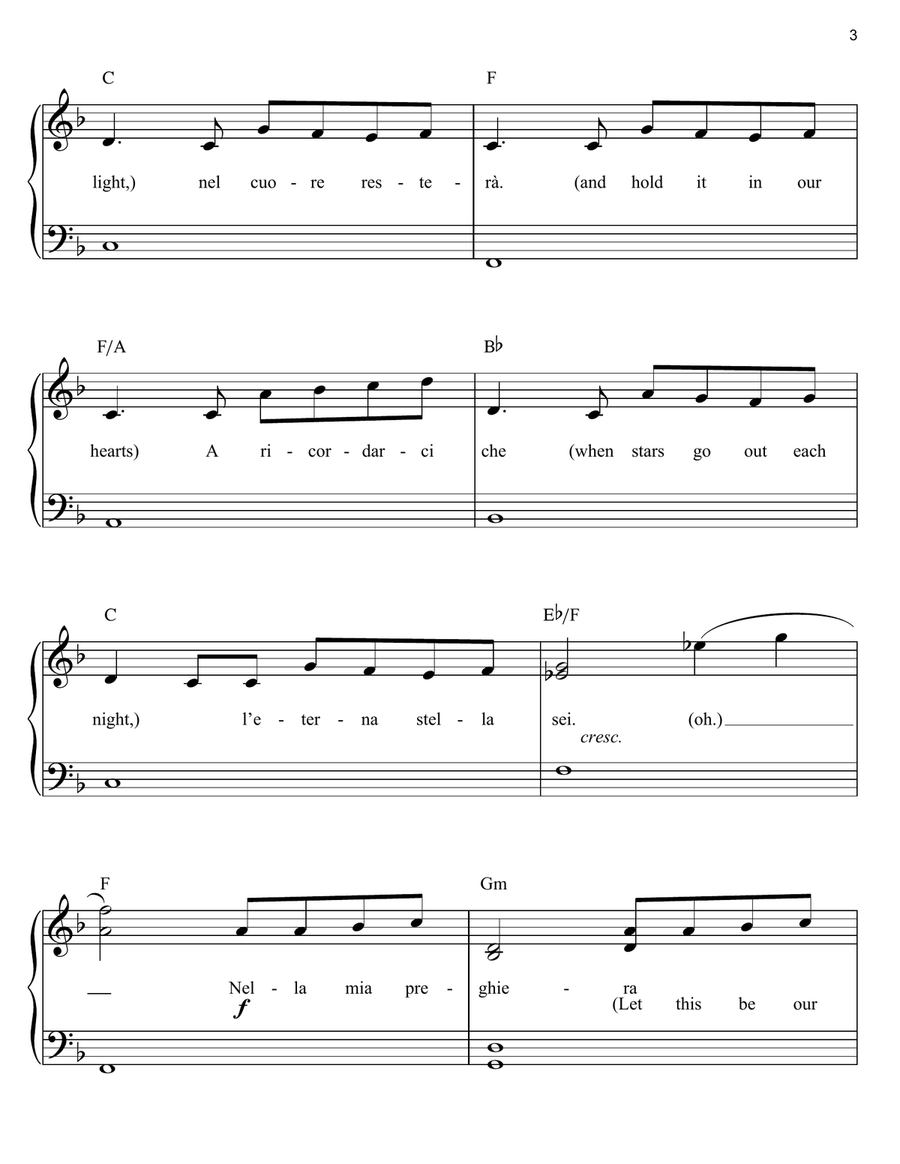 The Prayer Easy Piano scores gallery preview page 3