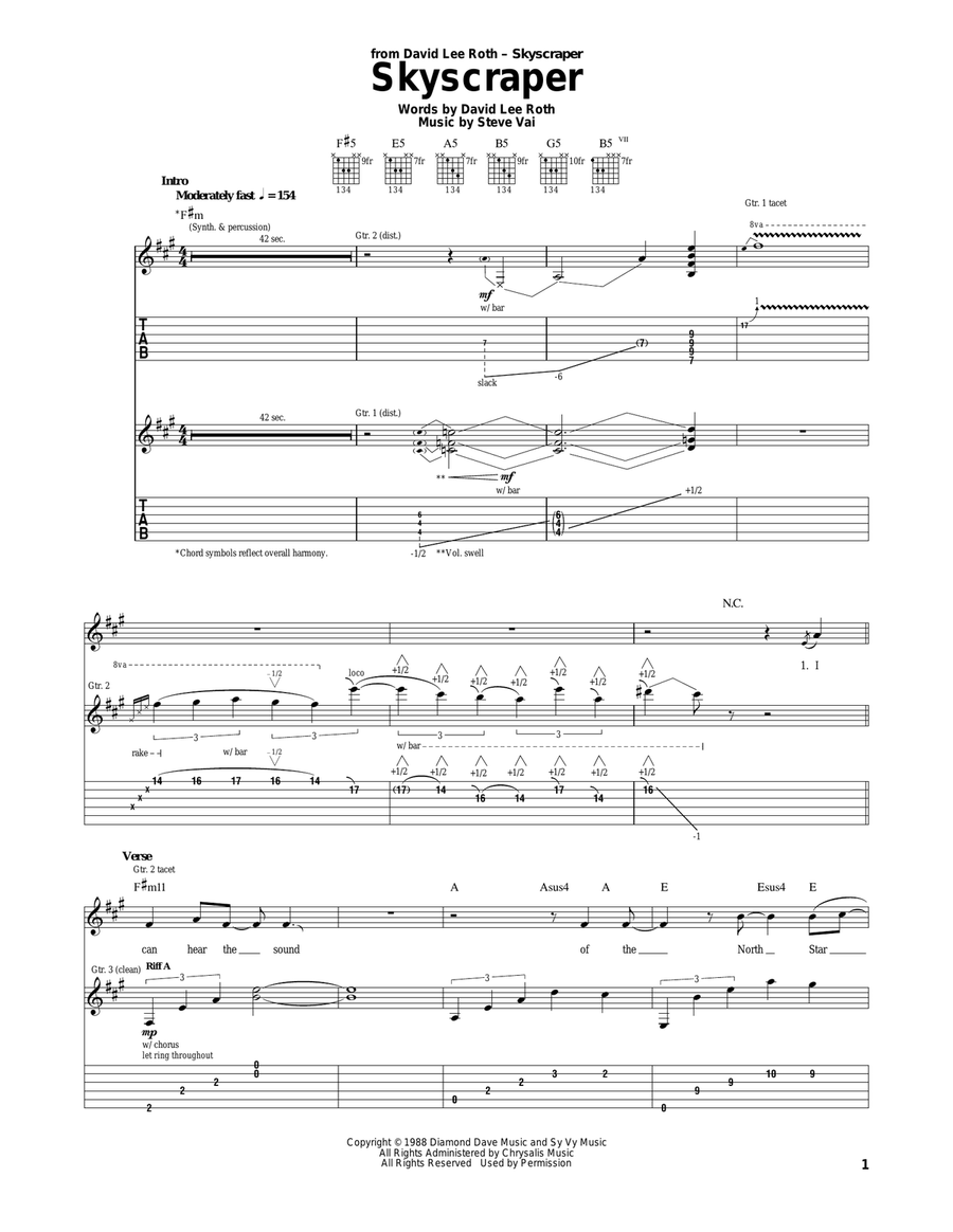 Skyscraper Acoustic Guitar scores gallery preview page 1