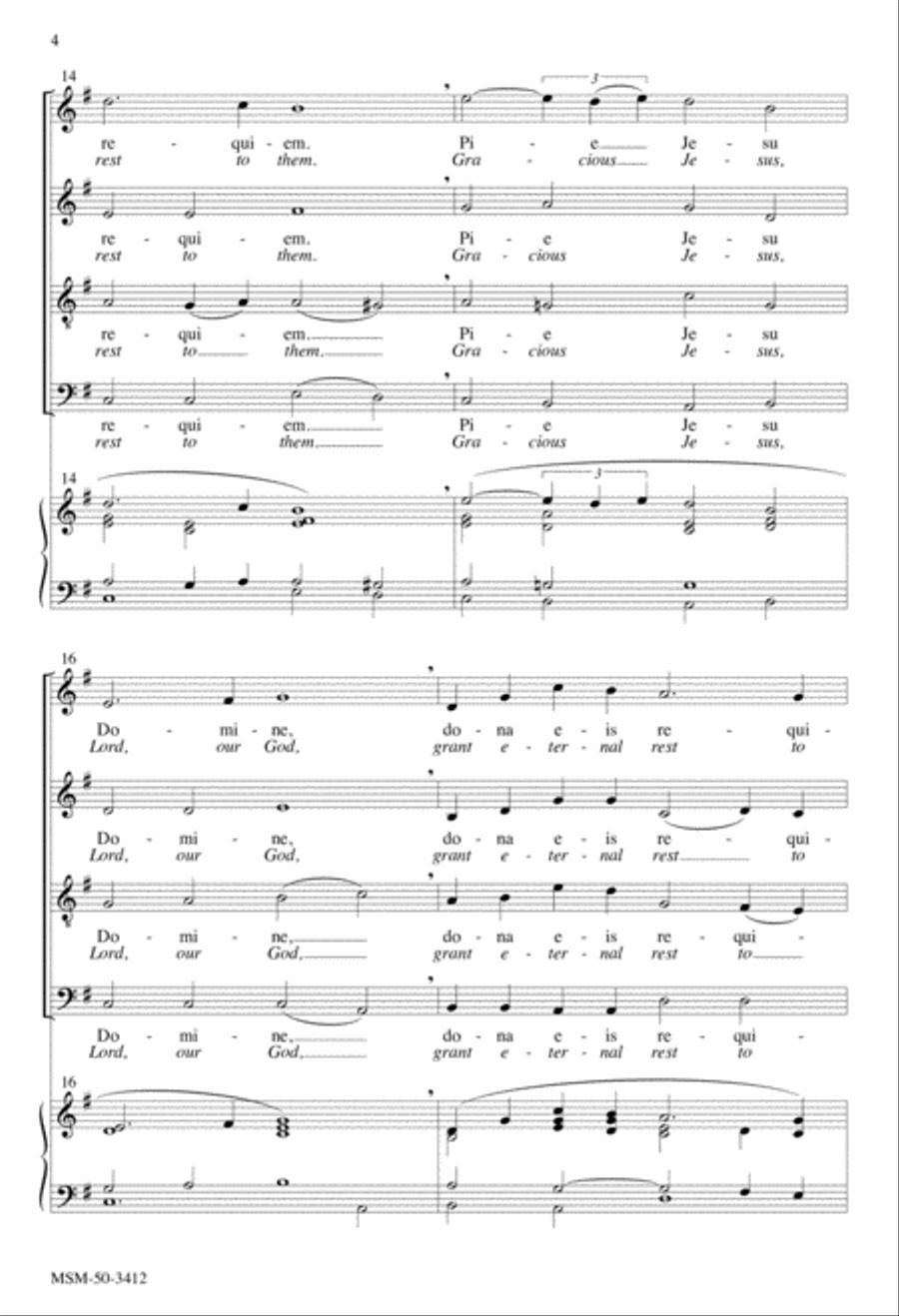Pie Jesu 4-Part scores gallery preview page 4