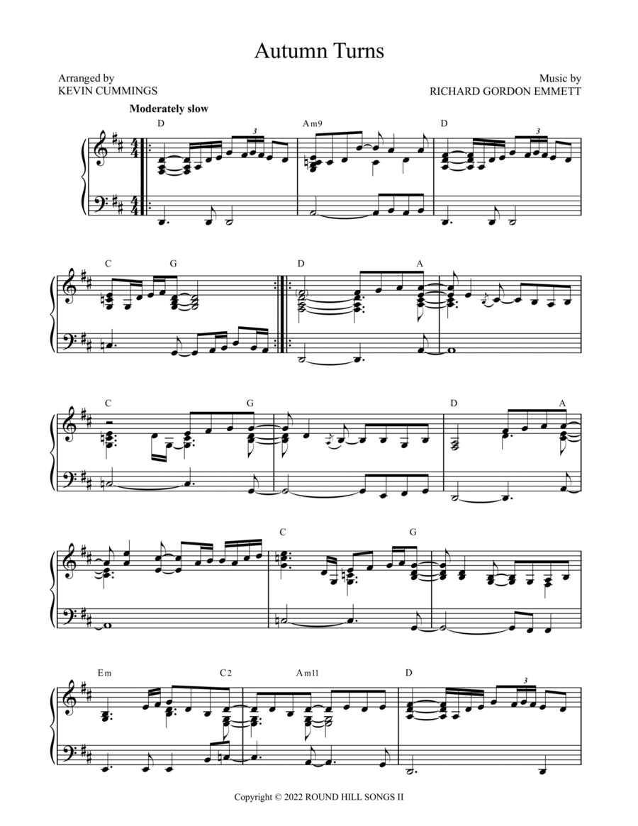 Autumn Turns Piano Solo scores gallery preview page 1