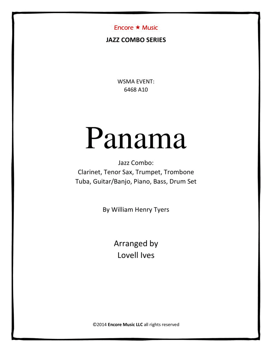 Panama for Dixieland Combo by William Henry Tyers Jazz Ensemble scores gallery preview page 1