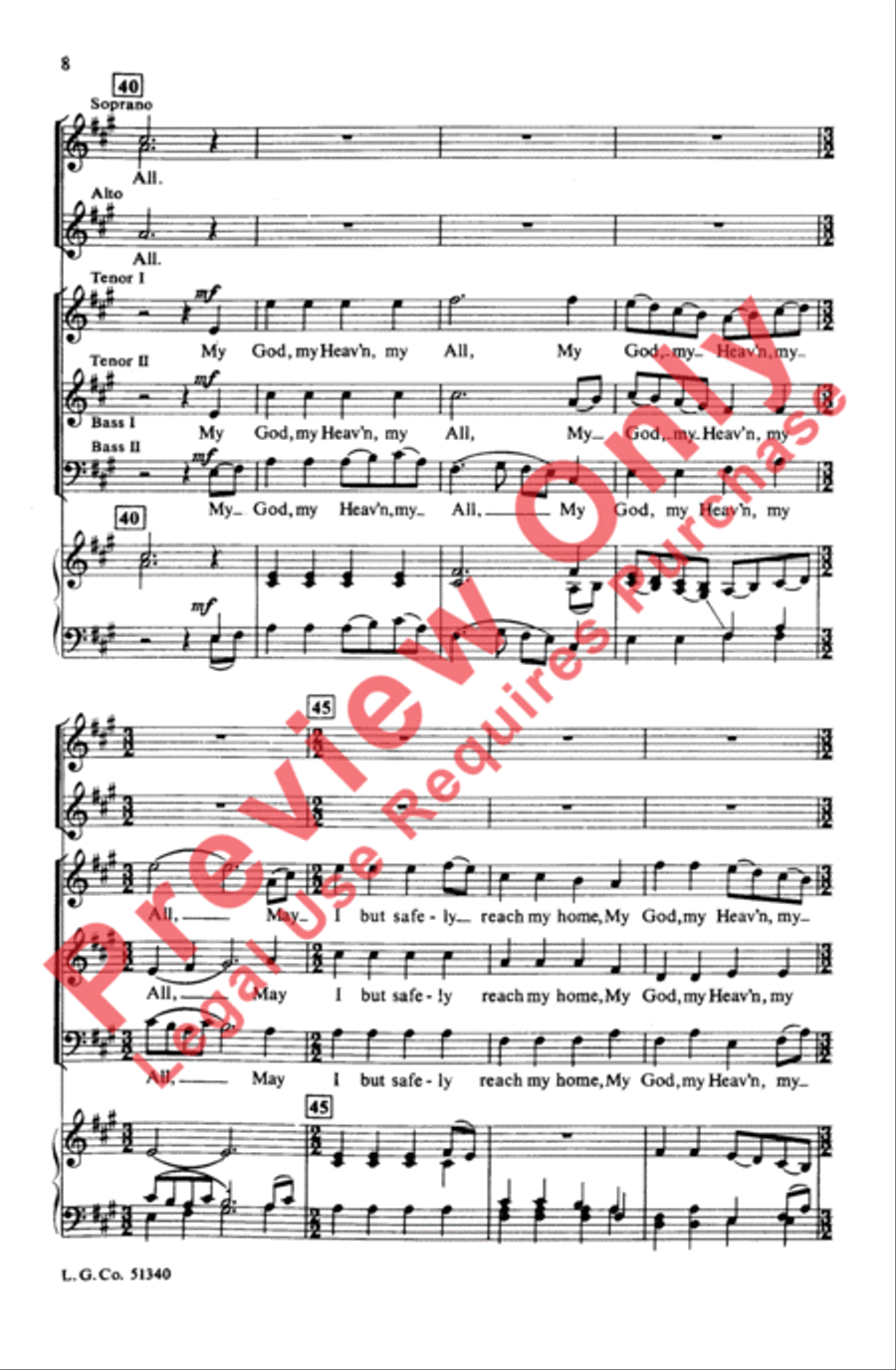 When I Can Read My Title Clear 4-Part scores gallery preview page 7