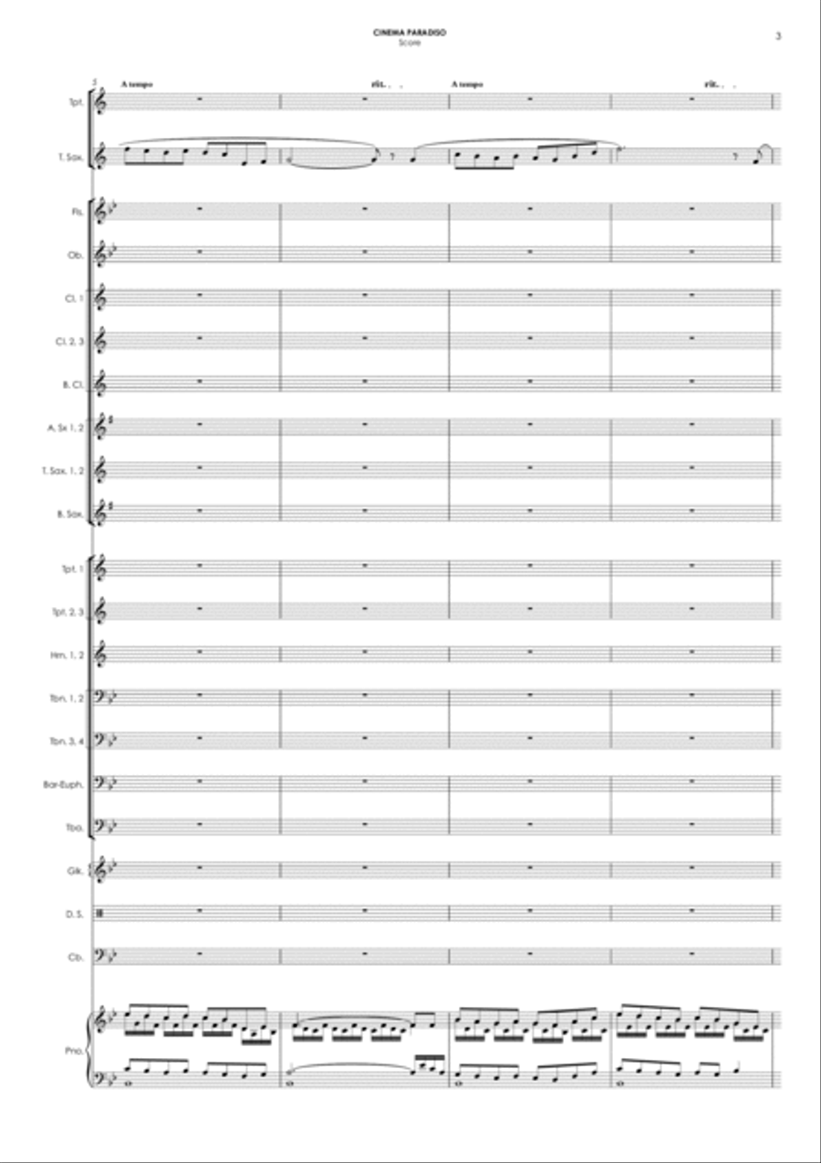 Love Theme (tema D'amore) Concert Band scores gallery preview page 3
