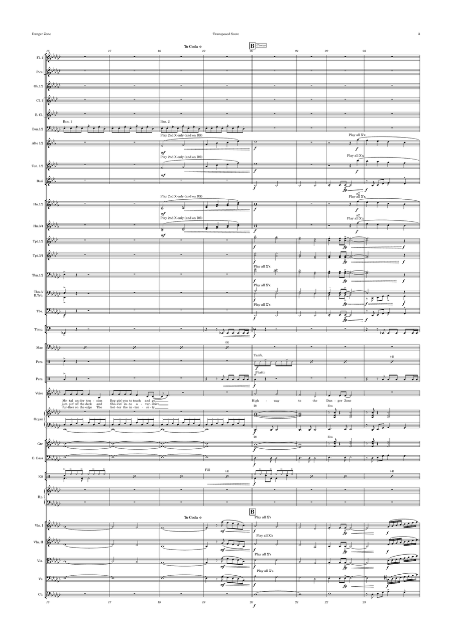 Danger Zone Full Orchestra scores gallery preview page 3
