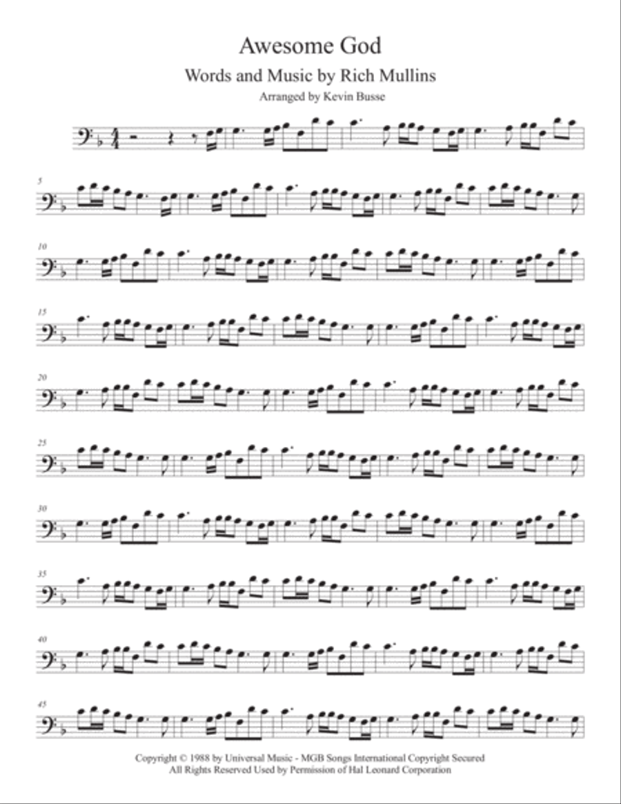 Awesome God Awesome God Bassoon Solo scores gallery preview page 1