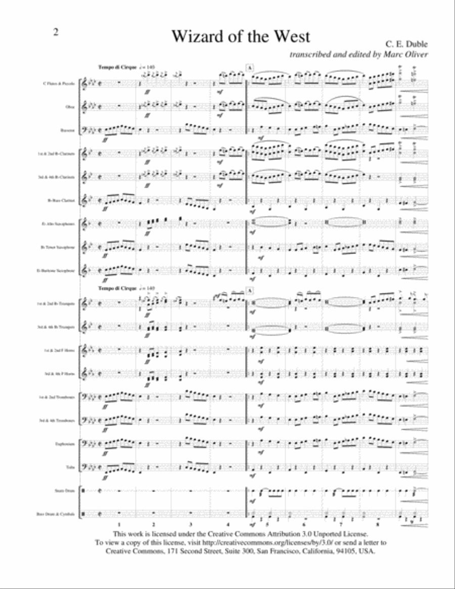 The Wizard of the West Concert Band scores gallery preview page 1