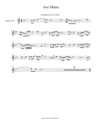 Ave Maria (Easy key of C) - Soprano Saxophone