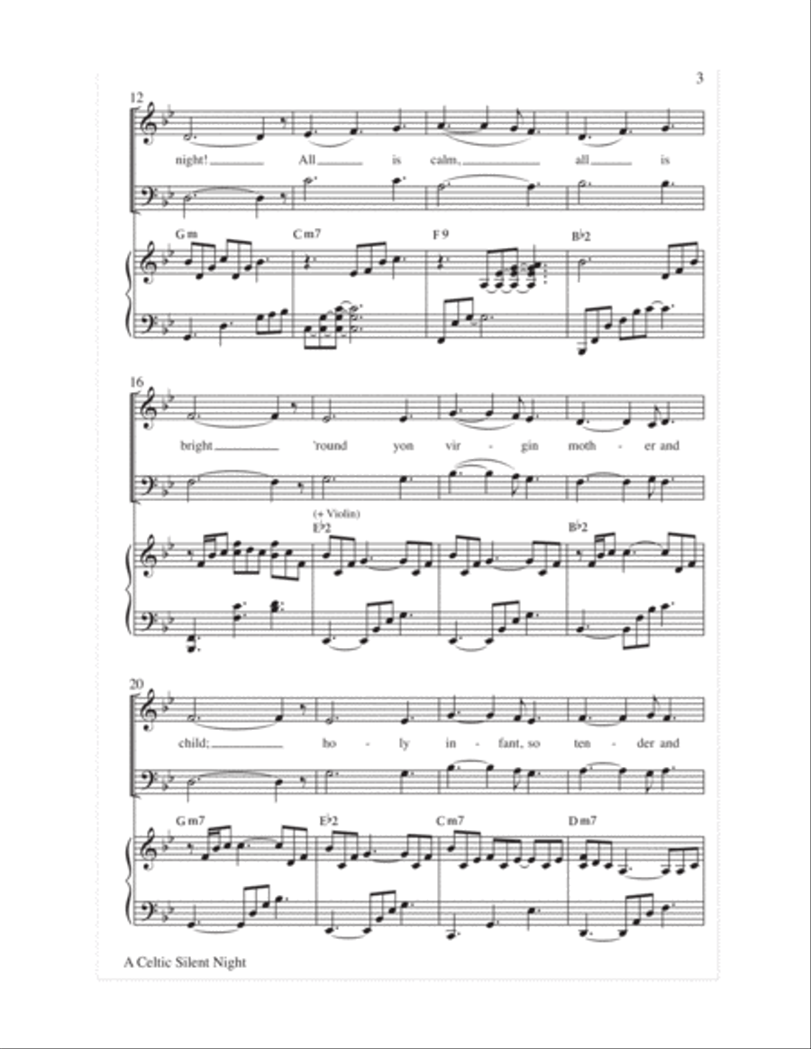 A Celtic Silent Night 4-Part scores gallery preview page 4