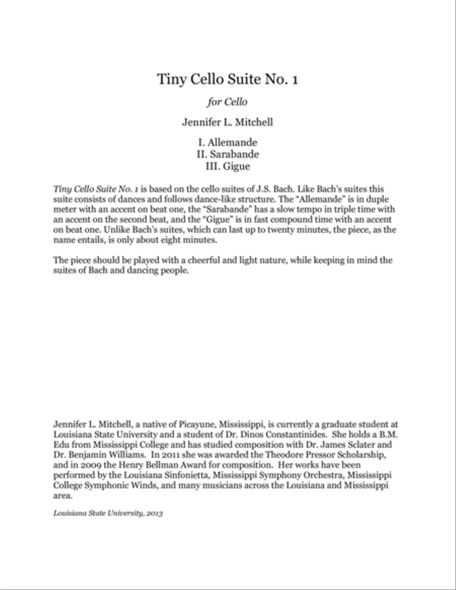 Tiny Cello Suite No. 1 Cello Solo scores gallery preview page 2
