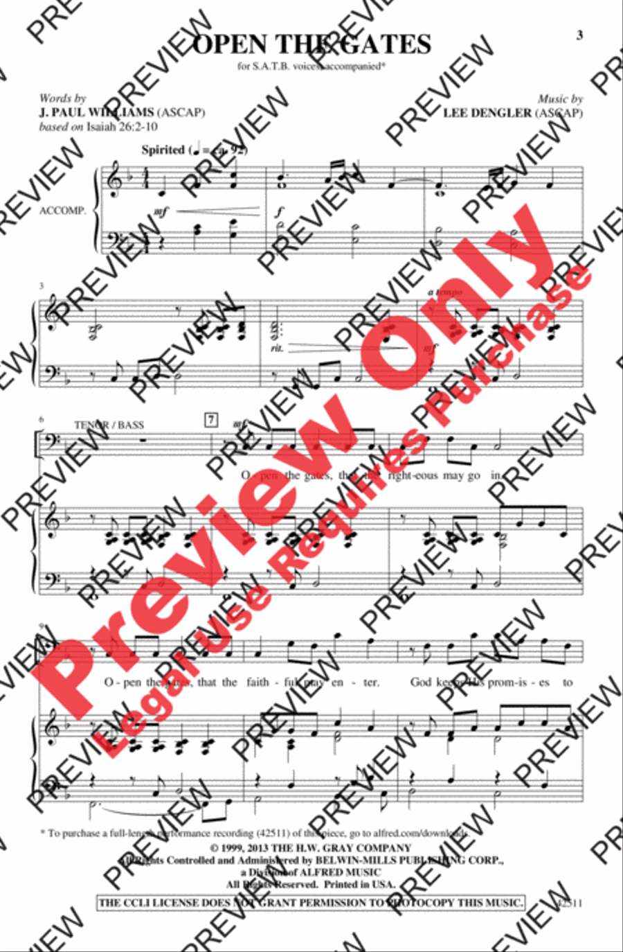 Open the Gates 4-Part scores gallery preview page 3