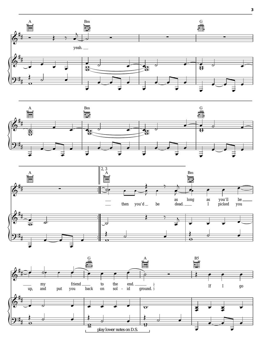 Kryptonite Piano, Vocal, Guitar scores gallery preview page 3