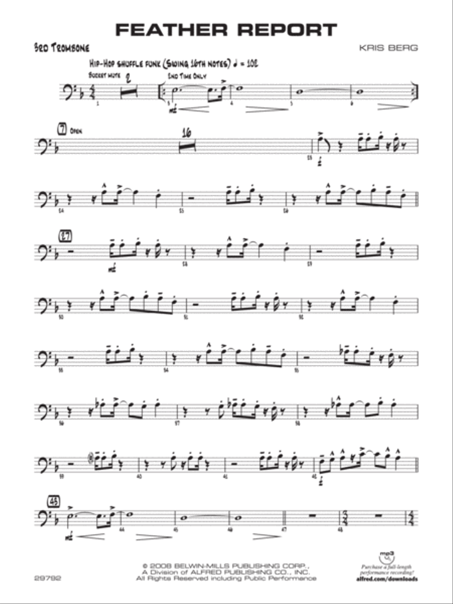 Feather Report: 3rd Trombone Jazz Ensemble scores gallery preview page 1