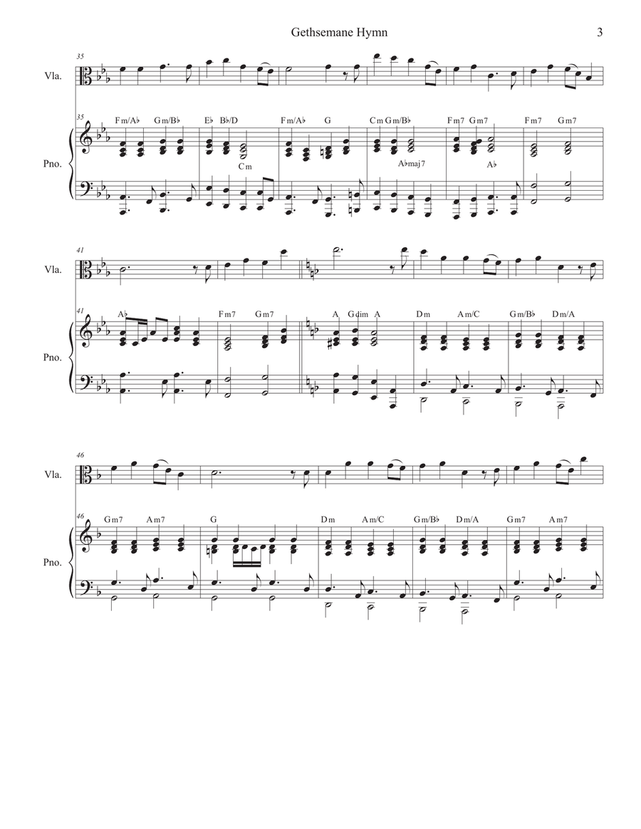 Gethsemane Hymn Viola scores gallery preview page 3