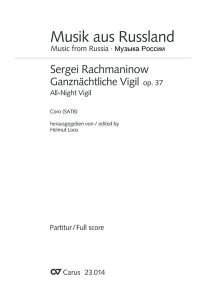Rachmaninow: Vespers op. 37 for mixed choir a cappella