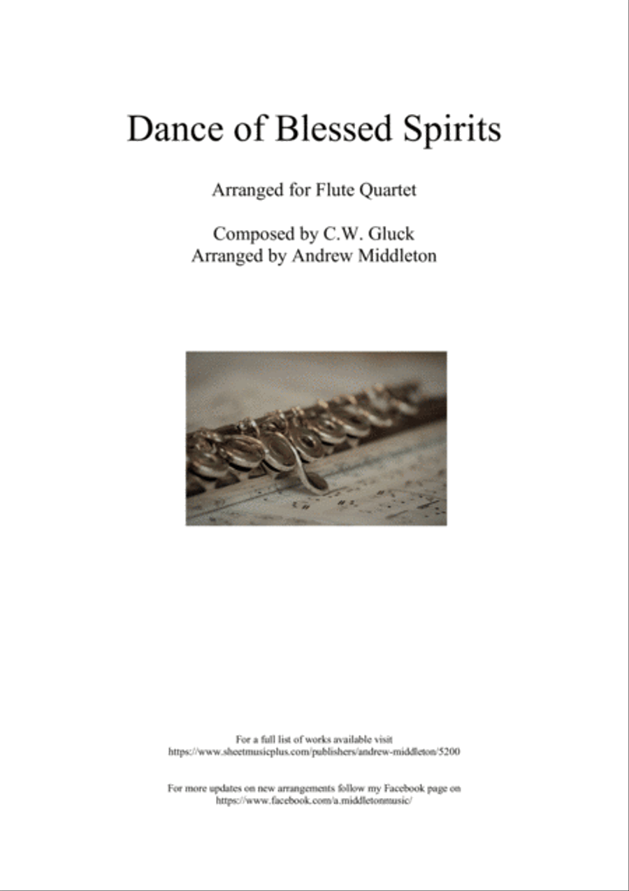 Dance of the Blessed Spirits arranged for Flute Quartet Flute Quartet scores gallery preview page 1