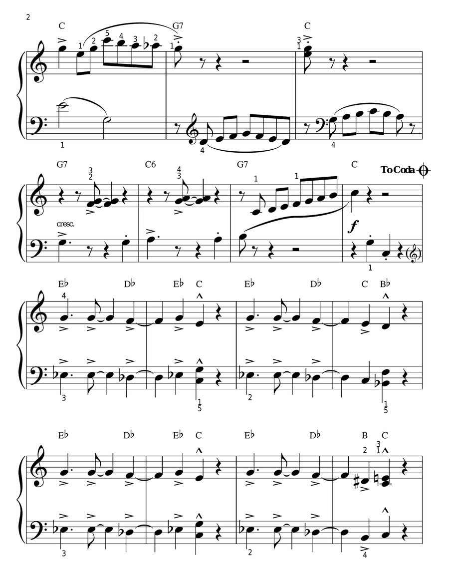 Brazilian Sleigh Bells (arr. Phillip Keveren) Easy Piano scores gallery preview page 2
