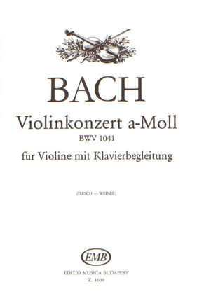 Book cover for Concert 01 a-moll BWV1041