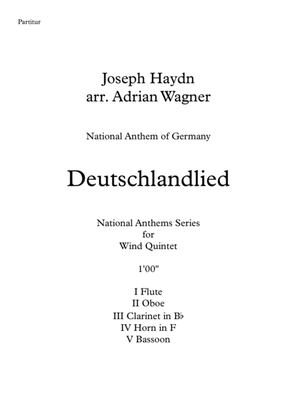 Book cover for Deutschlandlied (National Anthem of Germany) Wind Quintet arr. Adrian Wagner