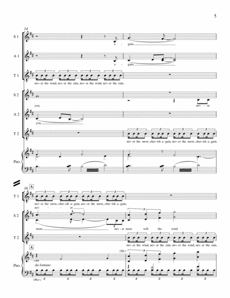 Never more will the wind (Piano/Choral Score) image number null