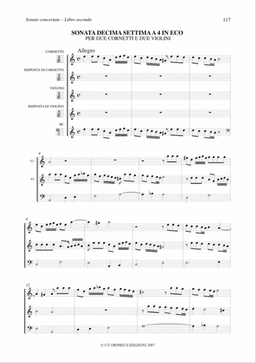 Instrumental Works - Vol. 2: Sonate concertate in stil moderno for one, two, three, four-parts and Continuo (Venezia, 1629) 4-Part scores gallery preview page 19