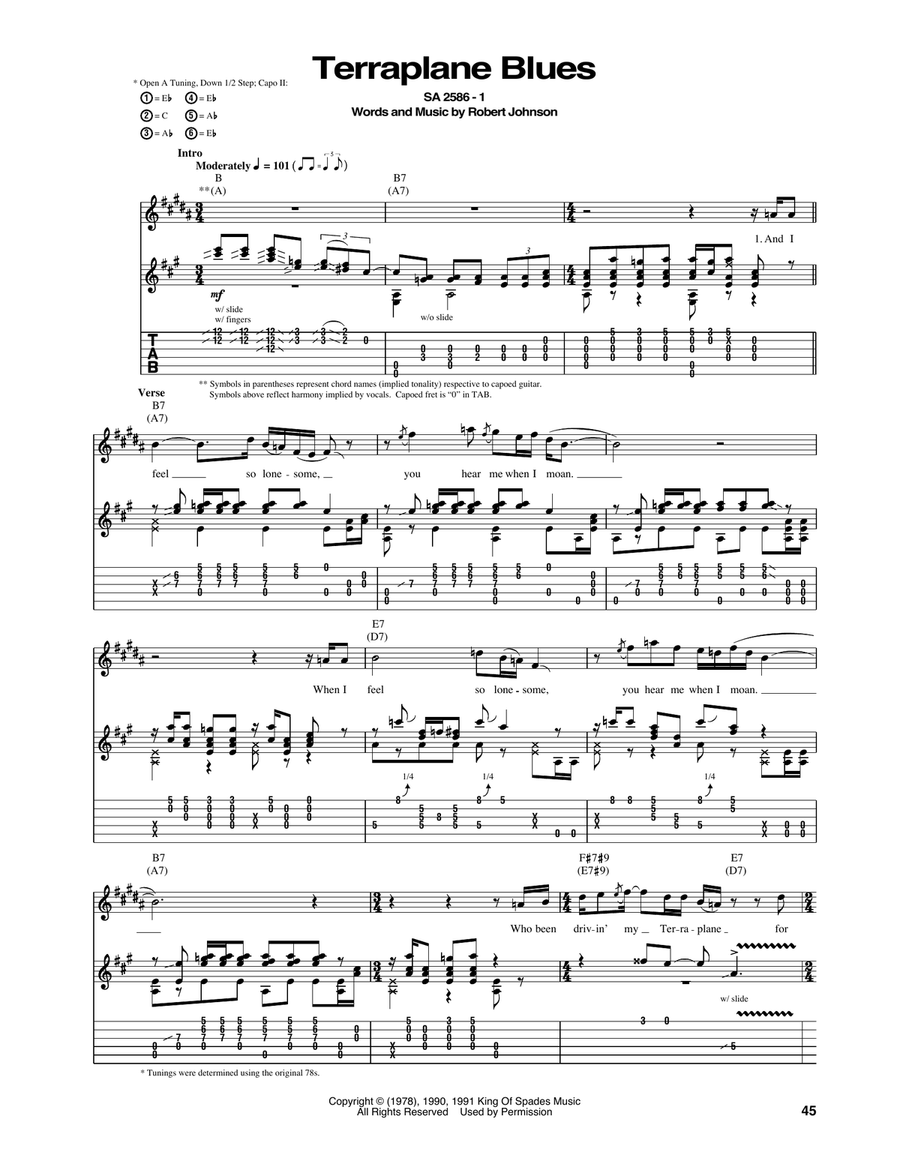 Terraplane Blues Electric Guitar scores gallery preview page 1
