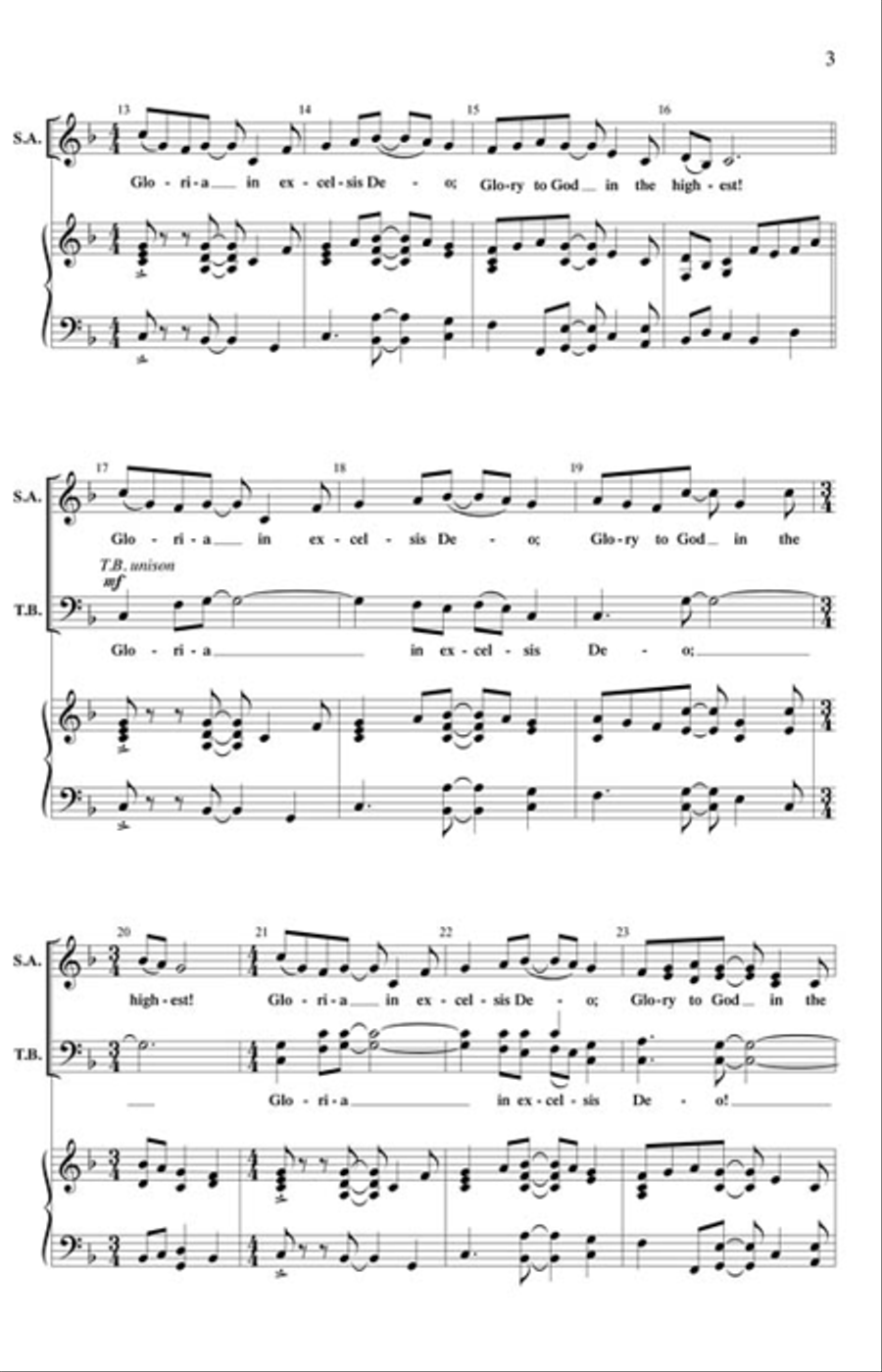 Gloria in Excelsis Deo 4-Part scores gallery preview page 3