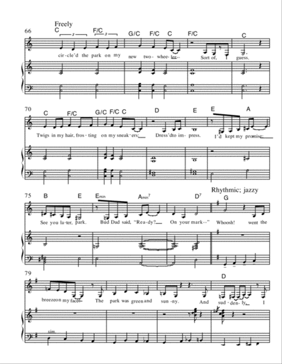 How I Learned To Ride My Bike Piano, Vocal, Guitar scores gallery preview page 5