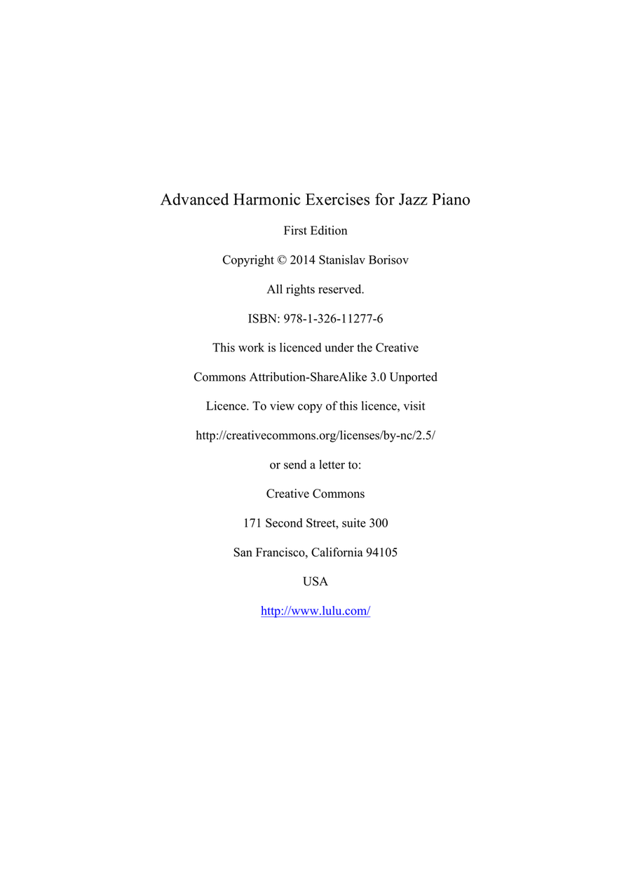 Advanced Harmonic Exercises for Jazz Piano Piano Method scores gallery preview page 2