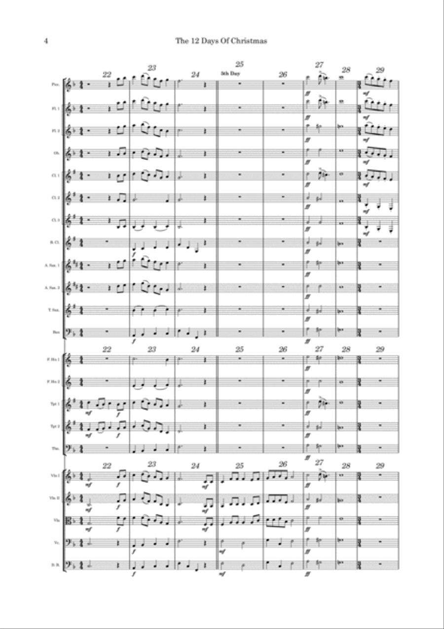 The 12 Days of Christmas Full Orchestra scores gallery preview page 4