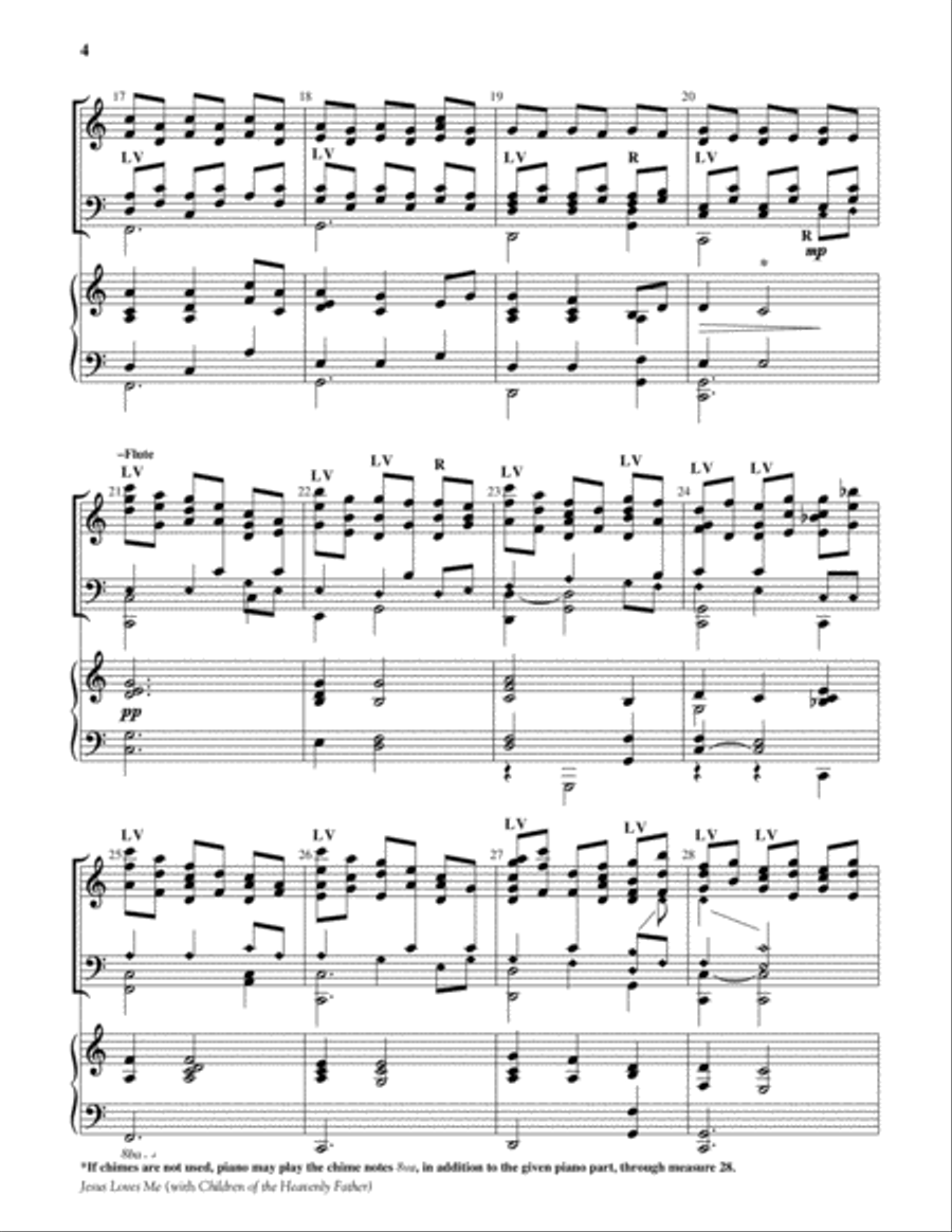 Jesus Loves Me with Children of the Heavenly Father 5-Octaves scores gallery preview page 4