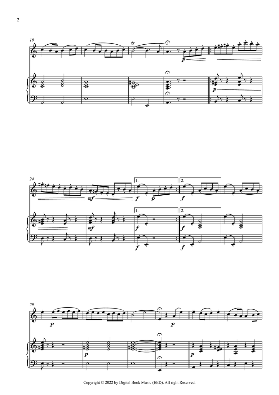 Gavotte - Jean-Baptiste Lully (Flute + Piano) Flute Solo scores gallery preview page 2