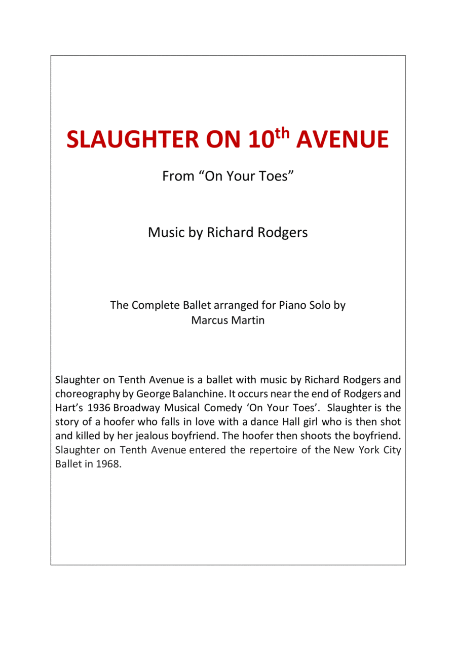 Slaughter On Tenth Avenue Piano Solo scores gallery preview page 1