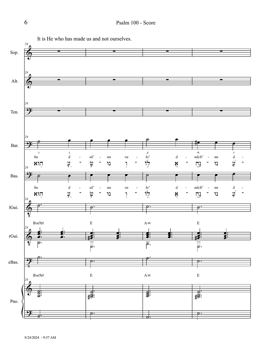 Psalm 100 - Score Only Small Ensemble scores gallery preview page 6