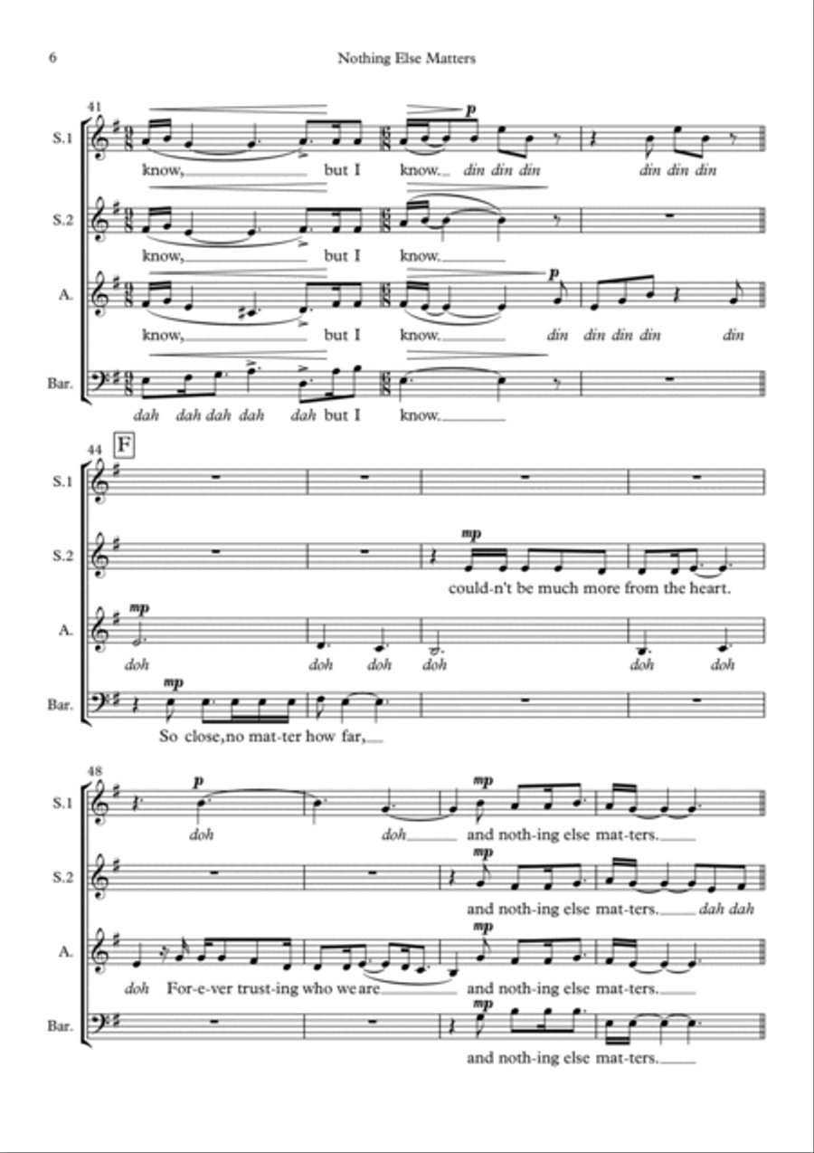 Nothing Else Matters 3-Part scores gallery preview page 6