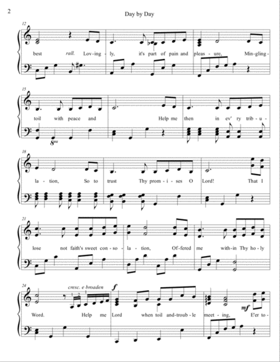 Day by Day Piano Solo scores gallery preview page 2