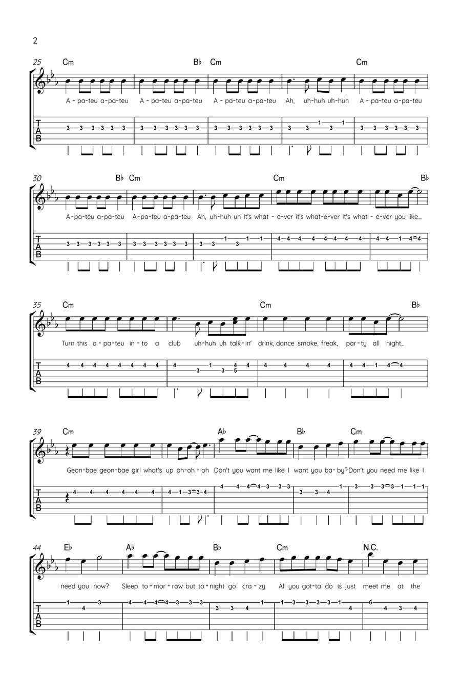 Apt. Apt. Acoustic Guitar scores gallery preview page 2