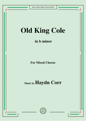 Book cover for Haydn Corri-Old King Cole,in b minor,for Mixed Chorus