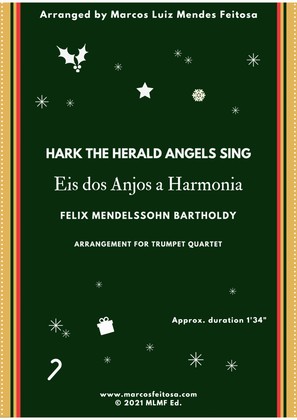 Book cover for Hark The Herald Angels Sing (Eis dos Anjos a Harmonia) - Trumpet Quartet