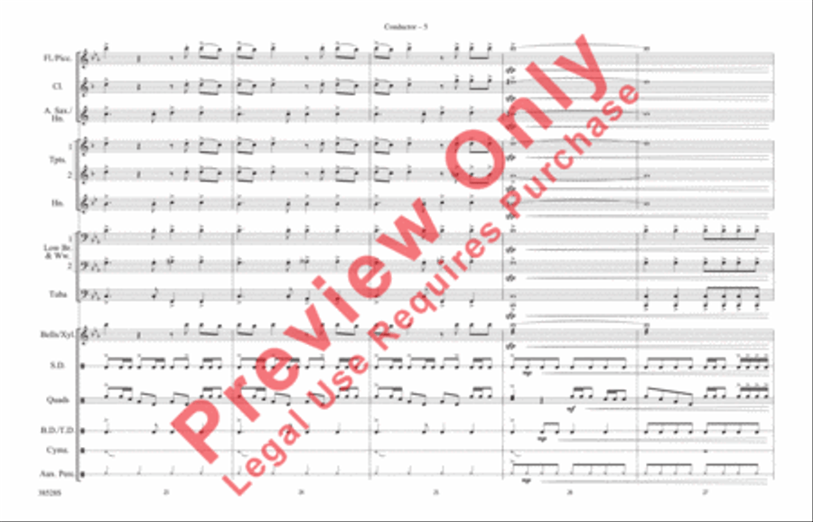She's Not There Marching Band scores gallery preview page 6