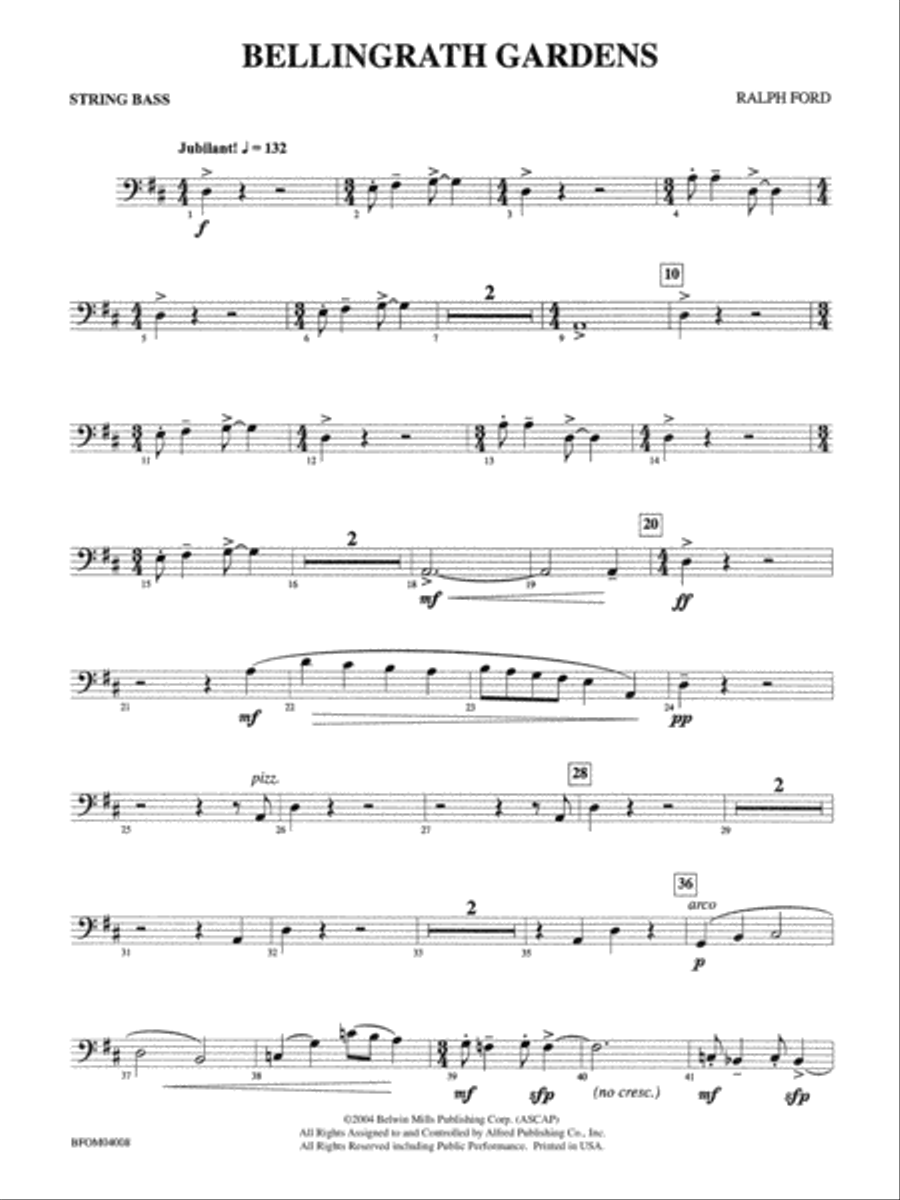 Bellingrath Gardens: String Bass Full Orchestra scores gallery preview page 1