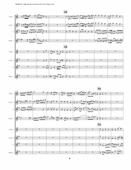 Singet dem Herrn ein neues Lied Motet – Part 2 & Alleluia by J.S. Bach (Double Saxophone Choir) image number null