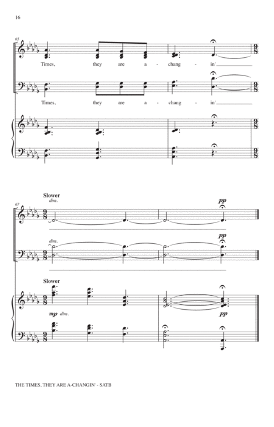 The Times They Are A-Changin' (arr. Adam Podd) 4-Part scores gallery preview page 14