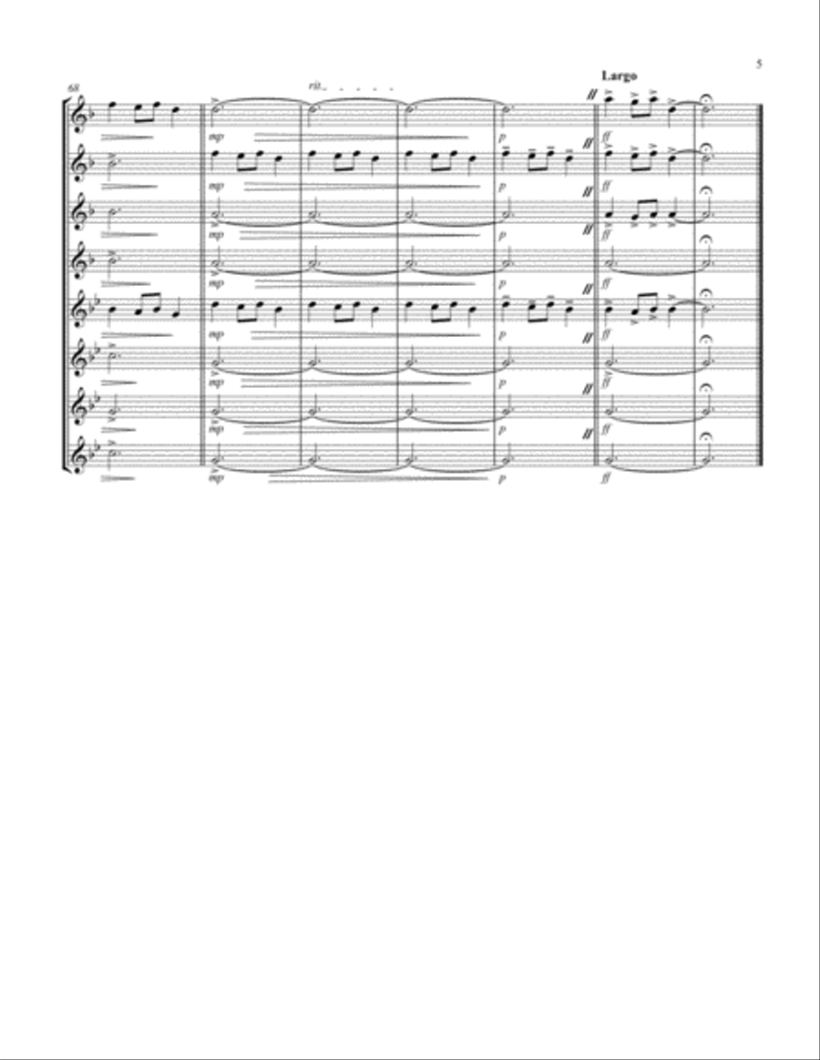 Carol of the Bells (F min) (Saxophone Octet - 4 Alto, 4 Ten) Woodwind Ensemble scores gallery preview page 5