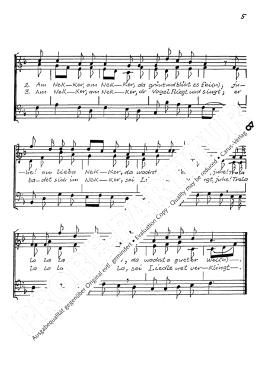 Drunten im Unterland. Sechs schwabische Volkslieder Choir scores gallery preview page 8