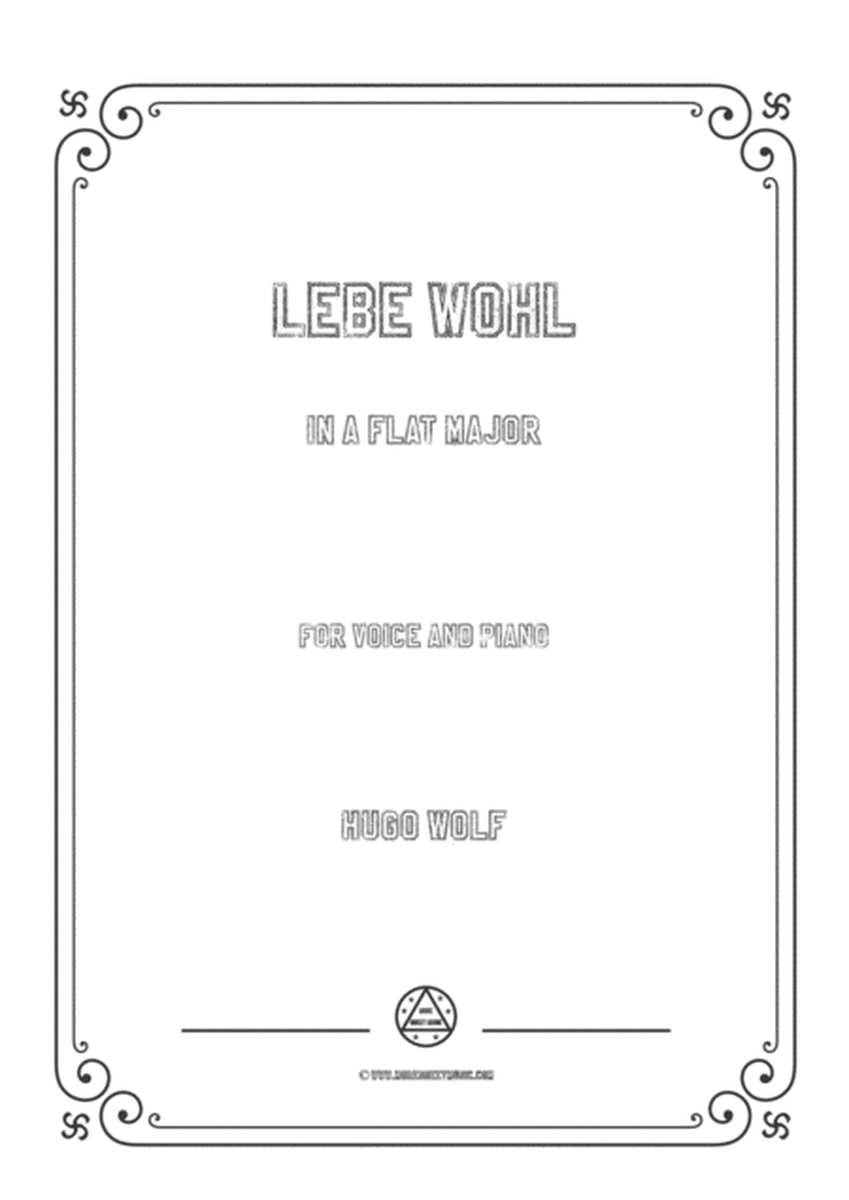 Wolf-Lebe wohl in A flat Major,for Voice and Piano image number null