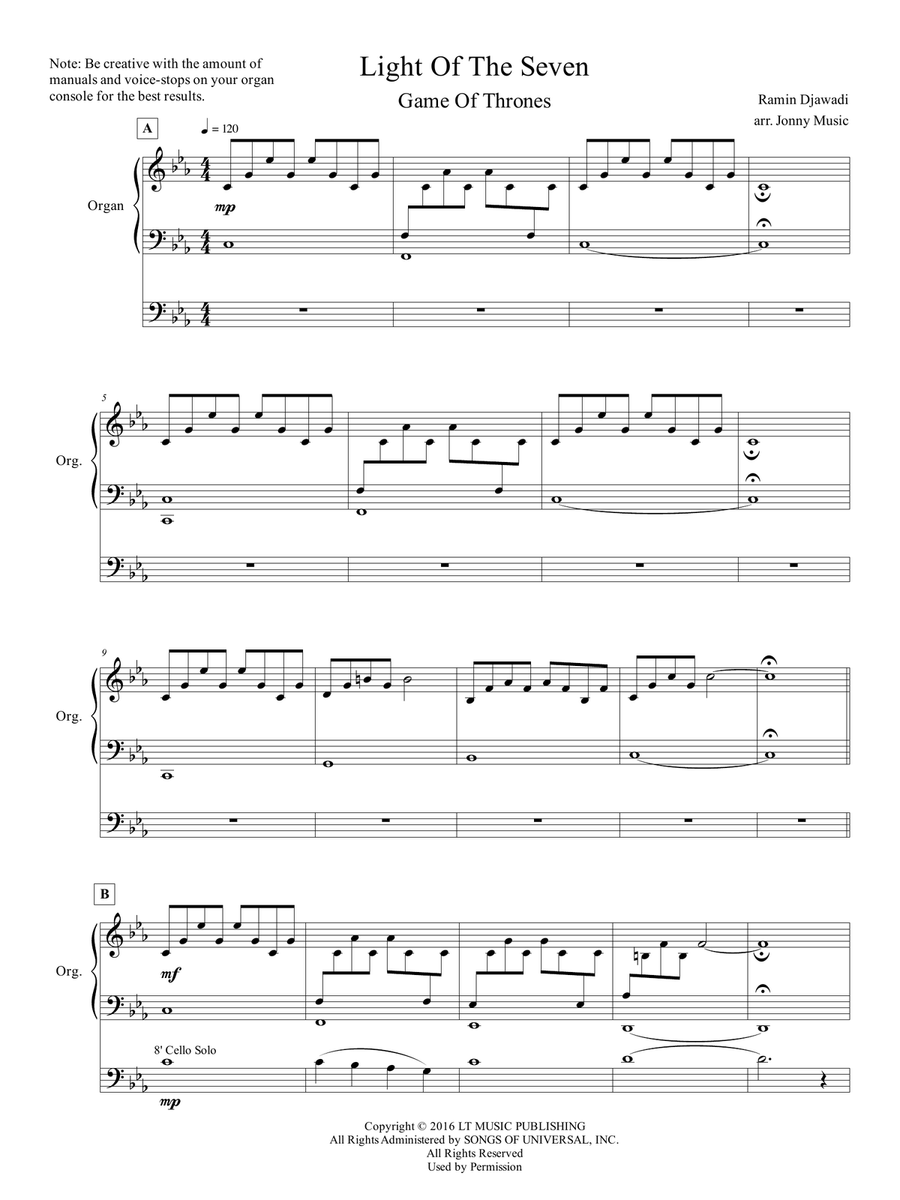 Light Of The Seven Organ Solo scores gallery preview page 2